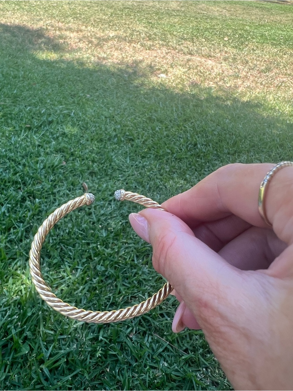 David Yurman Gold-Tone Twisted Cable Cuff Bracelet - Picture 3 of 6